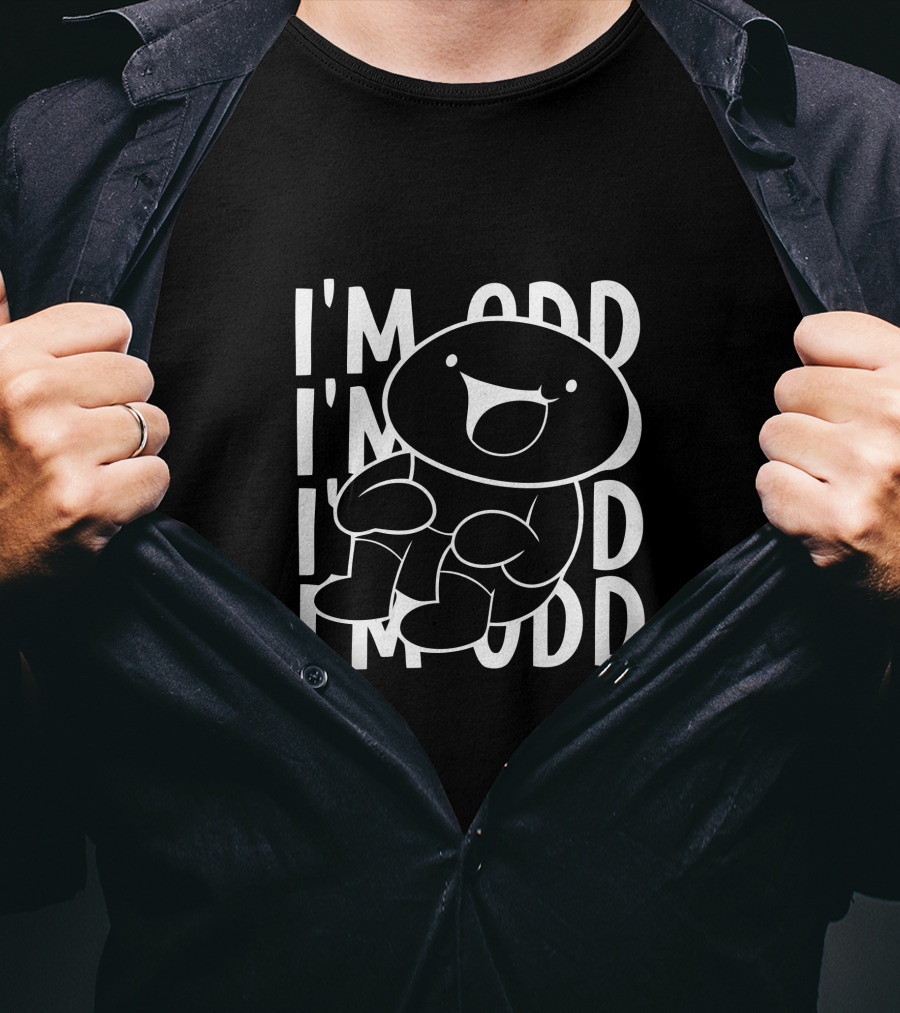 Odd Ones Out Merch I'm Odd Character Sitting Repeated Text T-Shirt