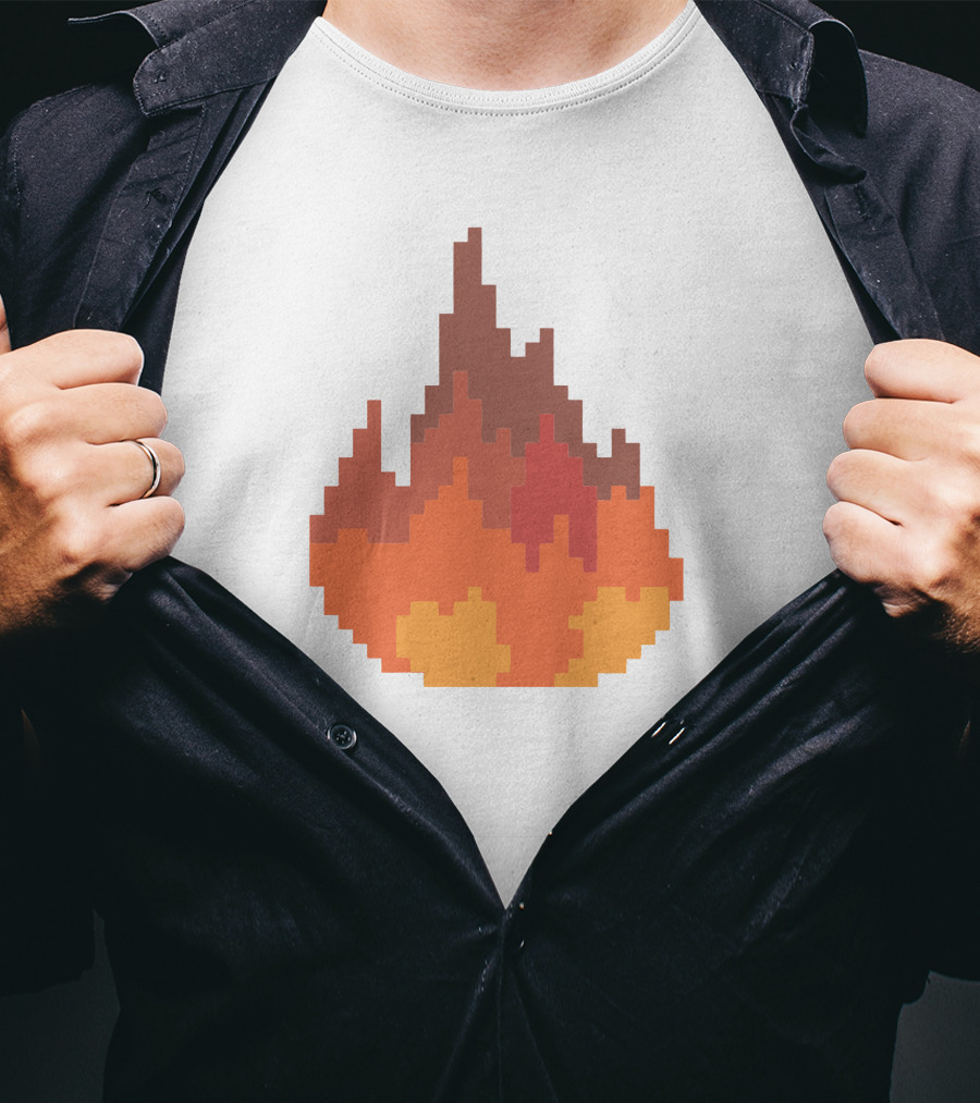 Sapnap Merch Fine Pixel Fire Flames T-Shirt