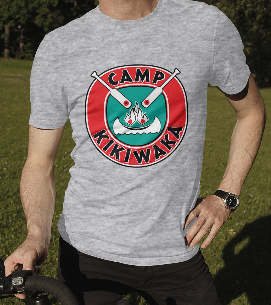 Camp Kikiwaka Logo With Canoe And Campfire Emblem T-Shirt