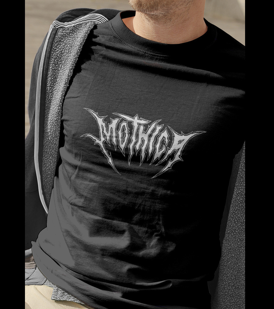 Mothica Logo Monochrome Text Style Mothica Merch T-Shirt