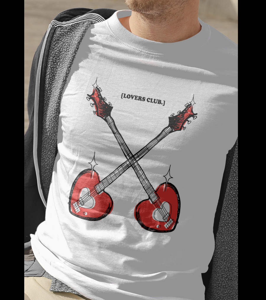 Lovers Club Crossed Heart Guitars T-Shirt