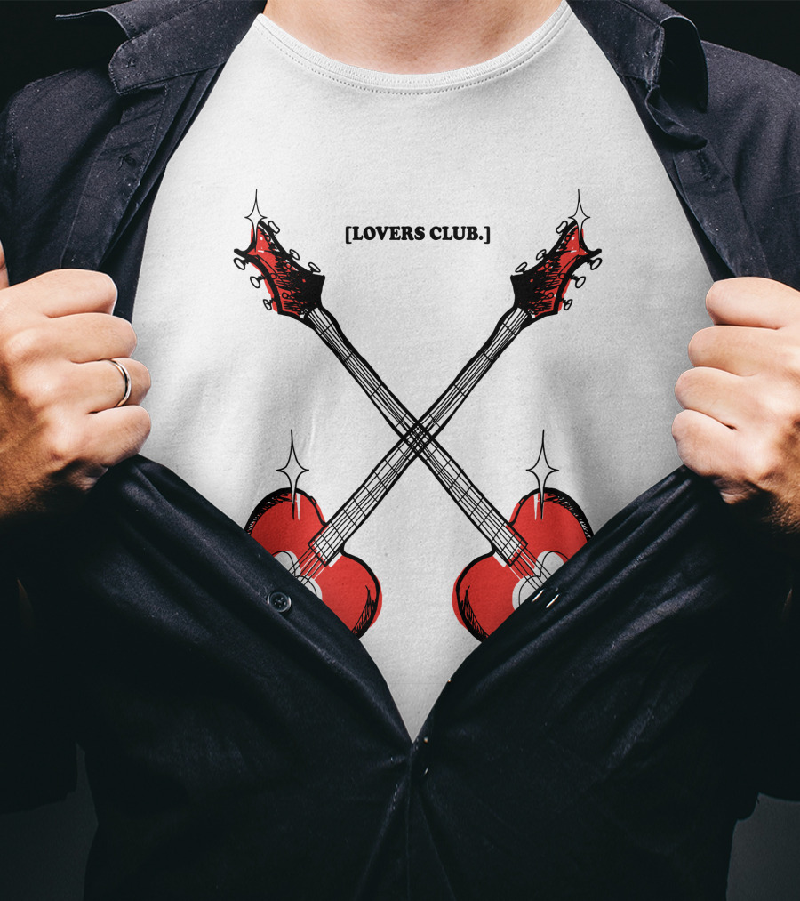 Lovers Club Crossed Heart Guitars T-Shirt
