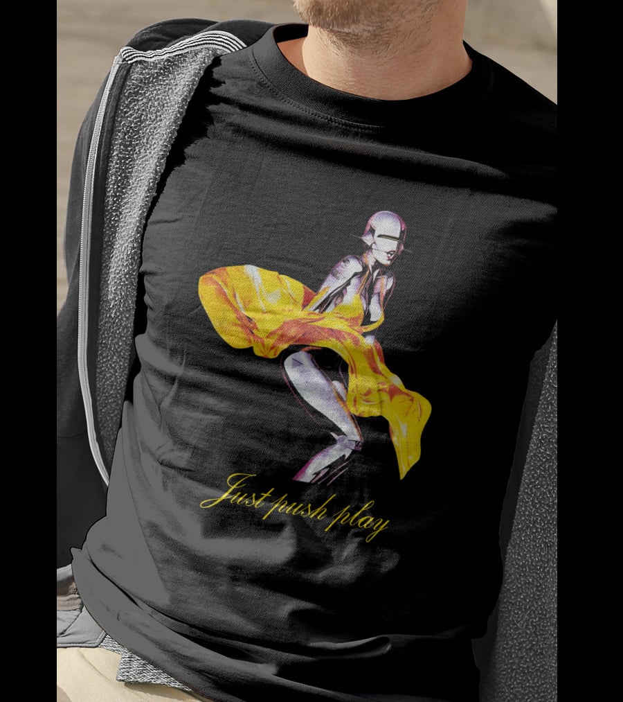 Brody Jenner Aerosmith 2001 Just Push Play Yellow Robotic Figure T-Shirt