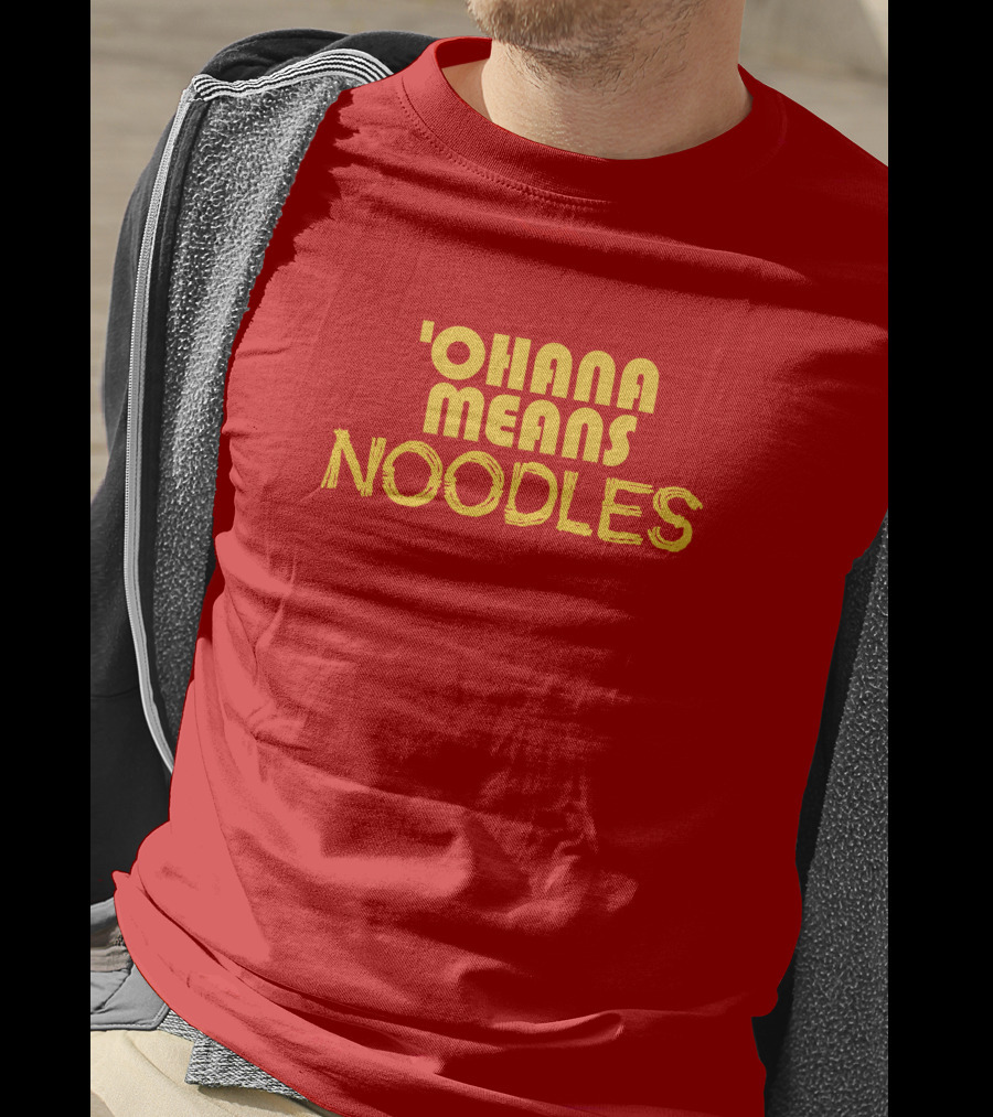 The Carousel Of Products 'Ohana Means Noodles' Text T-Shirt