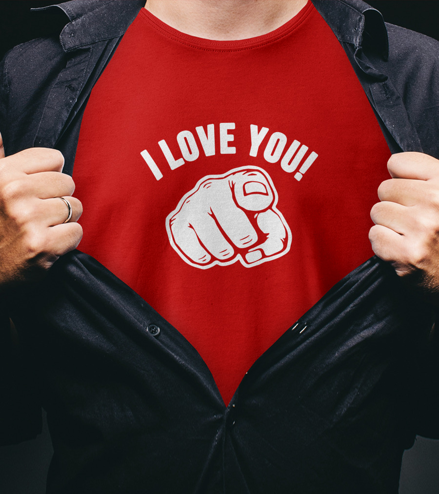 I Love You Fist Motif T-Shirt