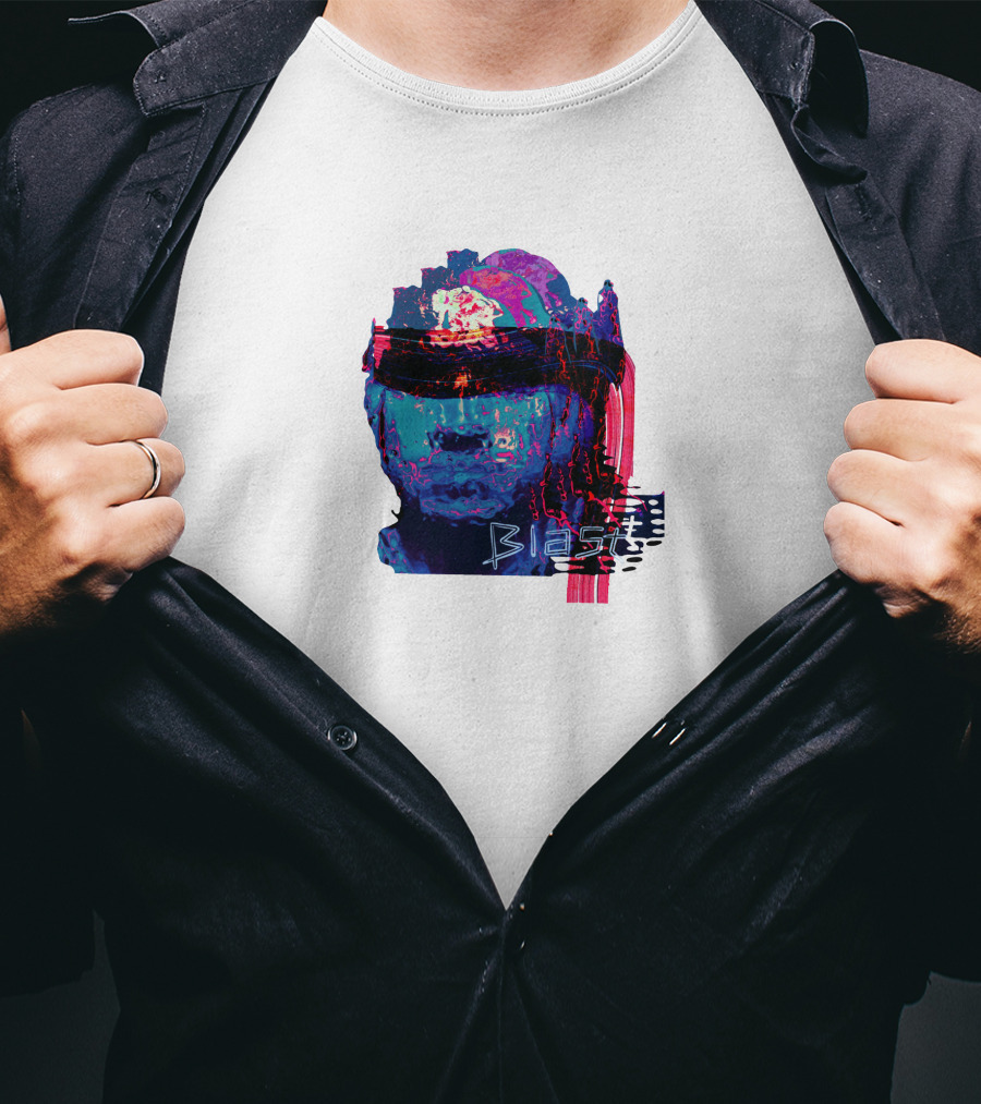 Blast Love Store Neon Abstract Visor Face T-Shirt