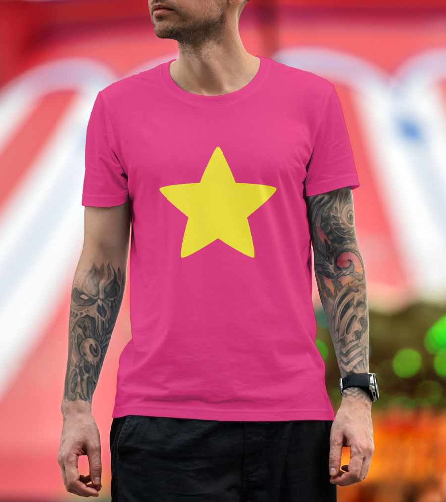 Steven Universe Yellow Star on Pink Background Cosplay T-Shirt