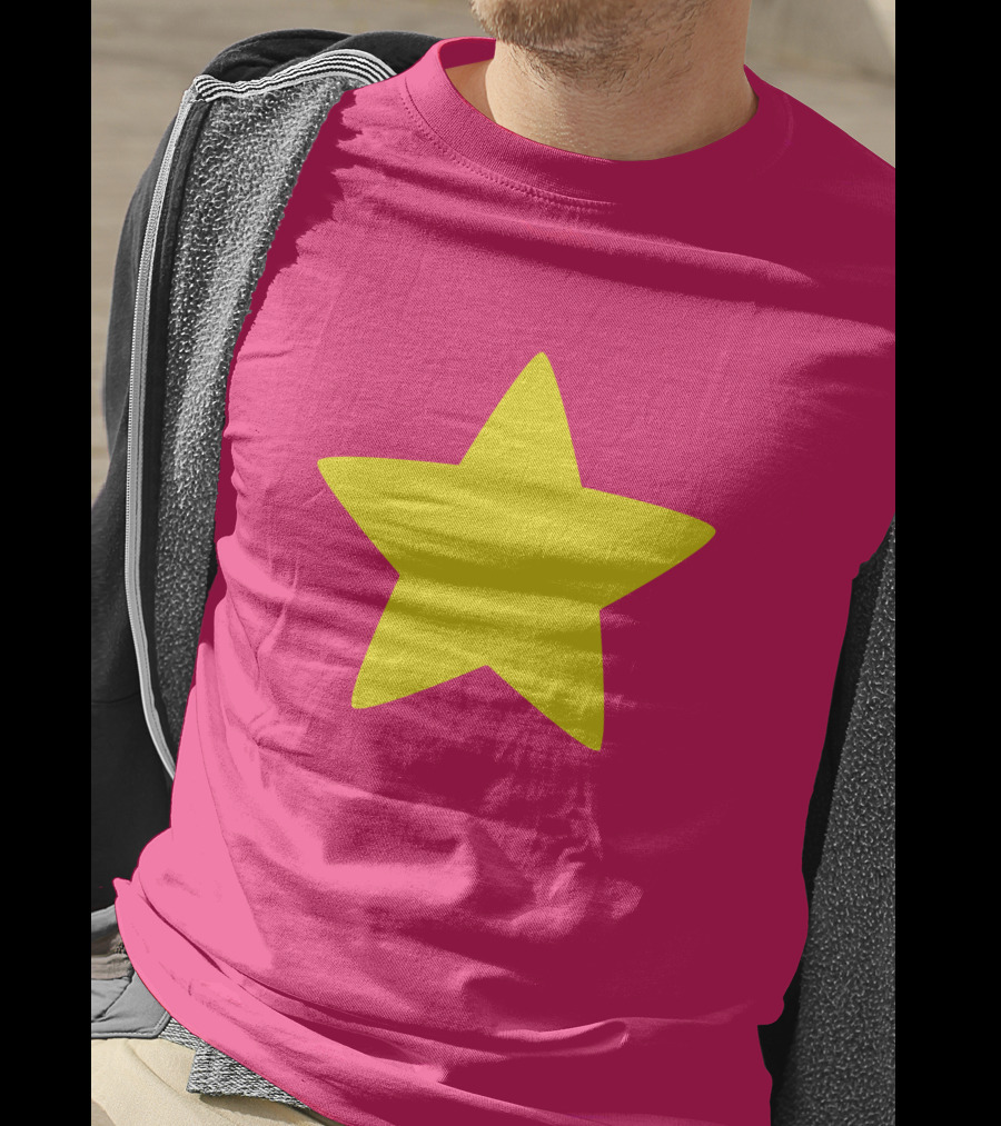 Steven Universe Yellow Star On Pink Background Cosplay T-Shirt
