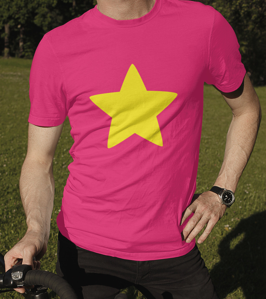 Steven Universe Yellow Star On Pink Background Cosplay T-Shirt