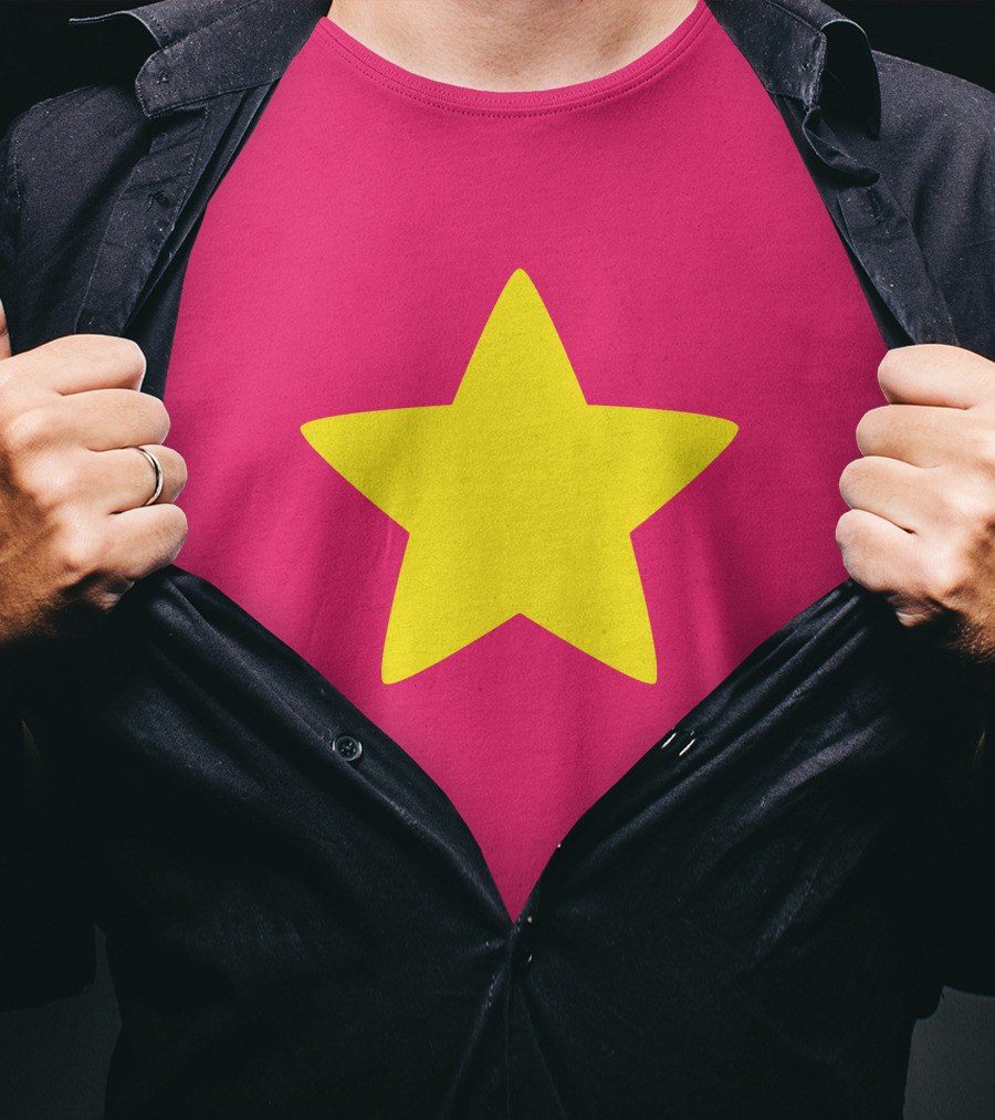 Steven Universe Yellow Star On Pink Background Cosplay T-Shirt