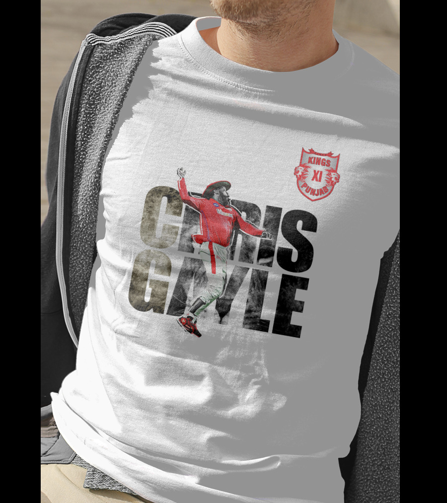 Chris Gayle Kings XI Punjab The King Crown Of The Jungle T-Shirt