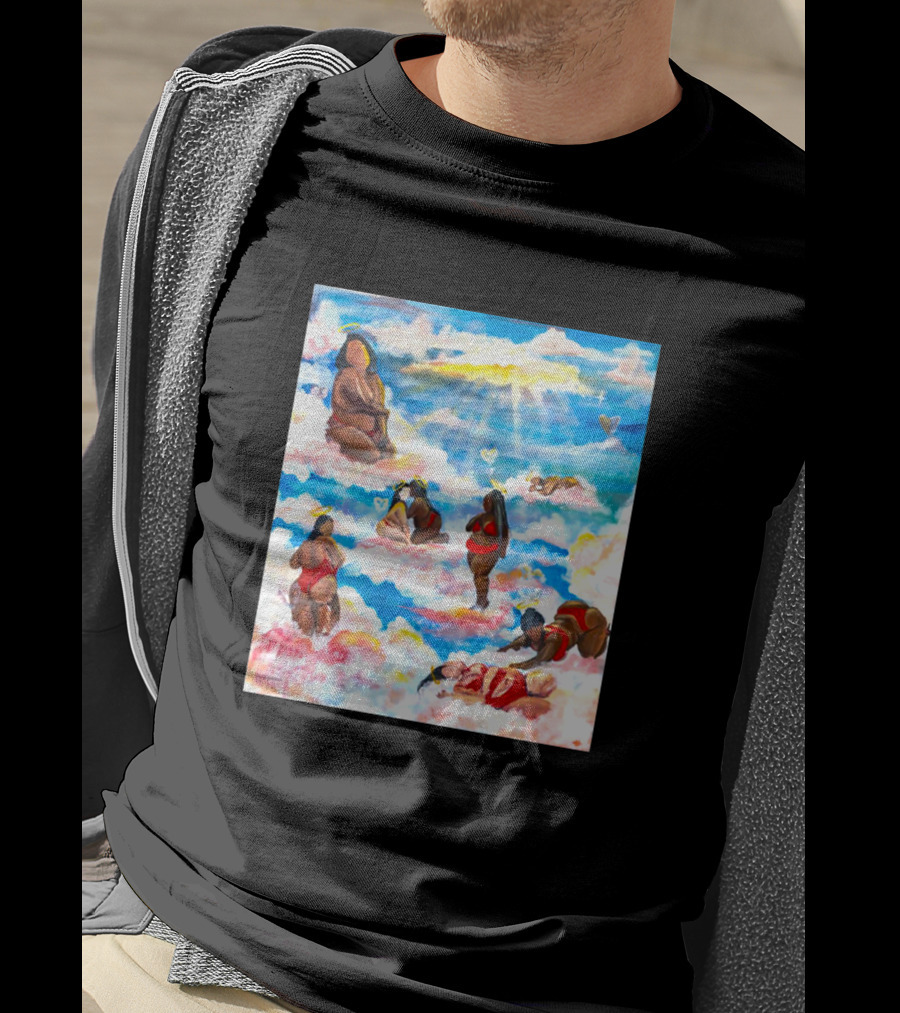 Fat Angels In Cloudscape With Hearts T-Shirt