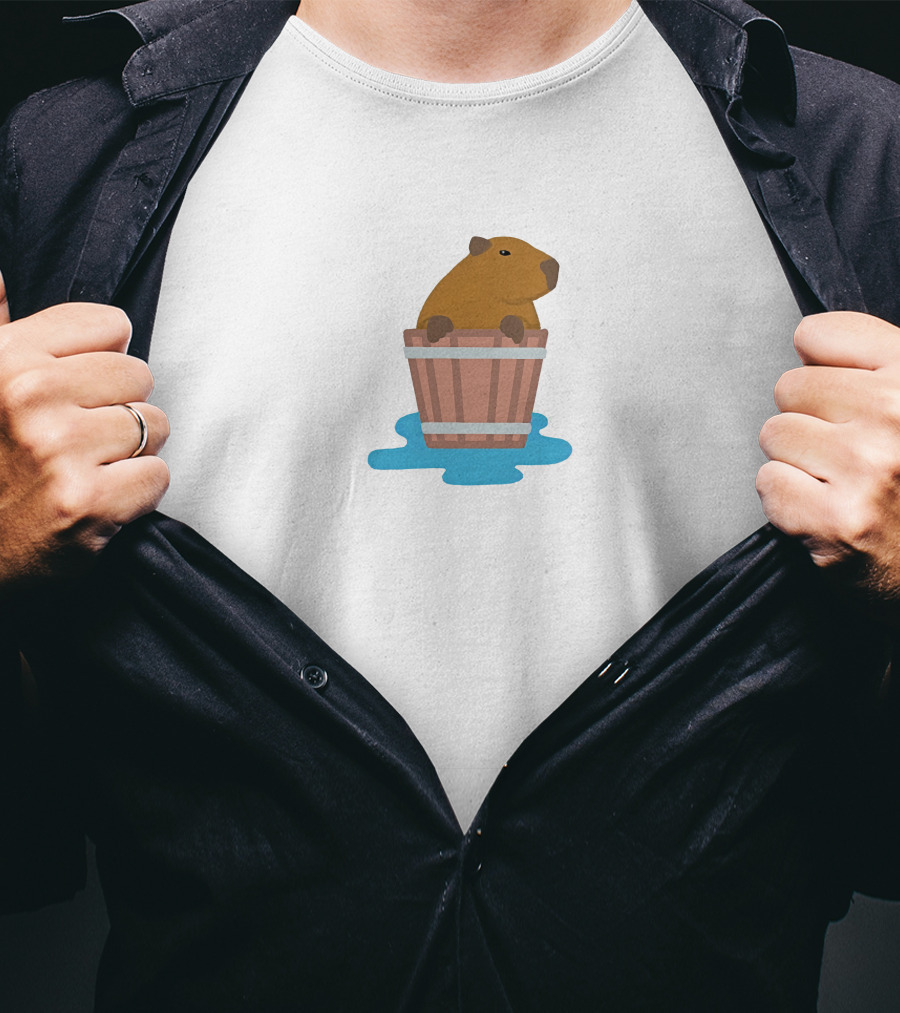Capybaras Barrel Bath Soaking Relaxation T-Shirt