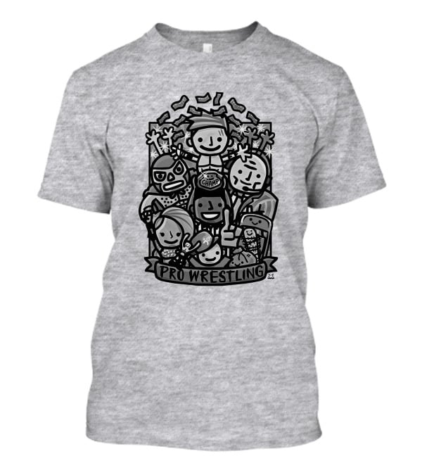 Ofooro Champ Celebration Pro Wrestling Cartoon Characters T-Shirt