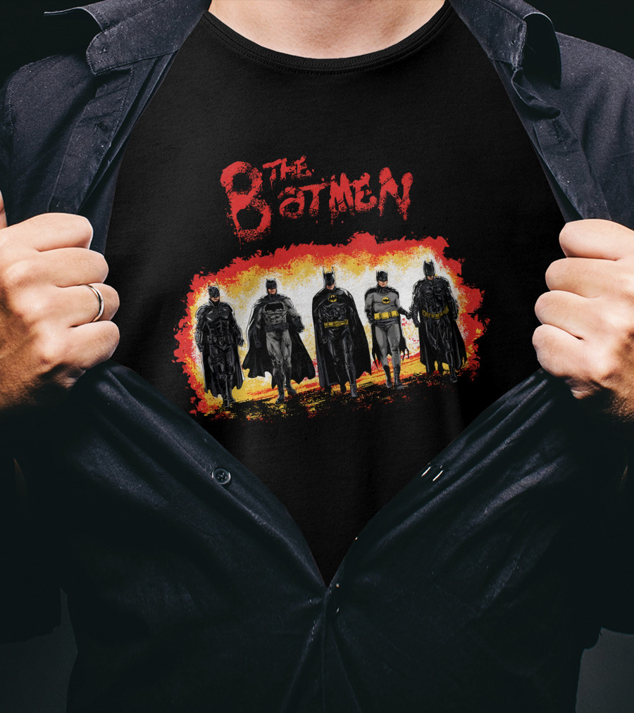 The Batmen Vintage Comic Style Heroes Ensemble T-Shirt