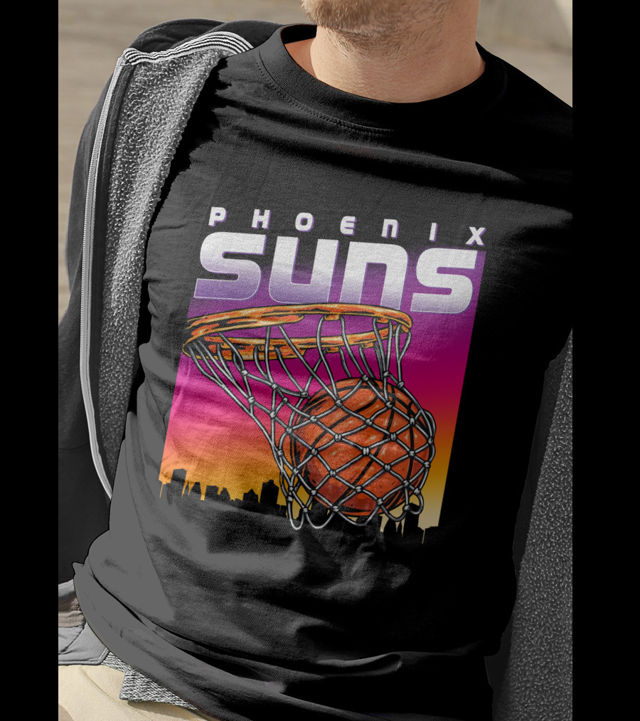 Phoenix Suns Modern Basketball Skyline Sunset T-Shirt