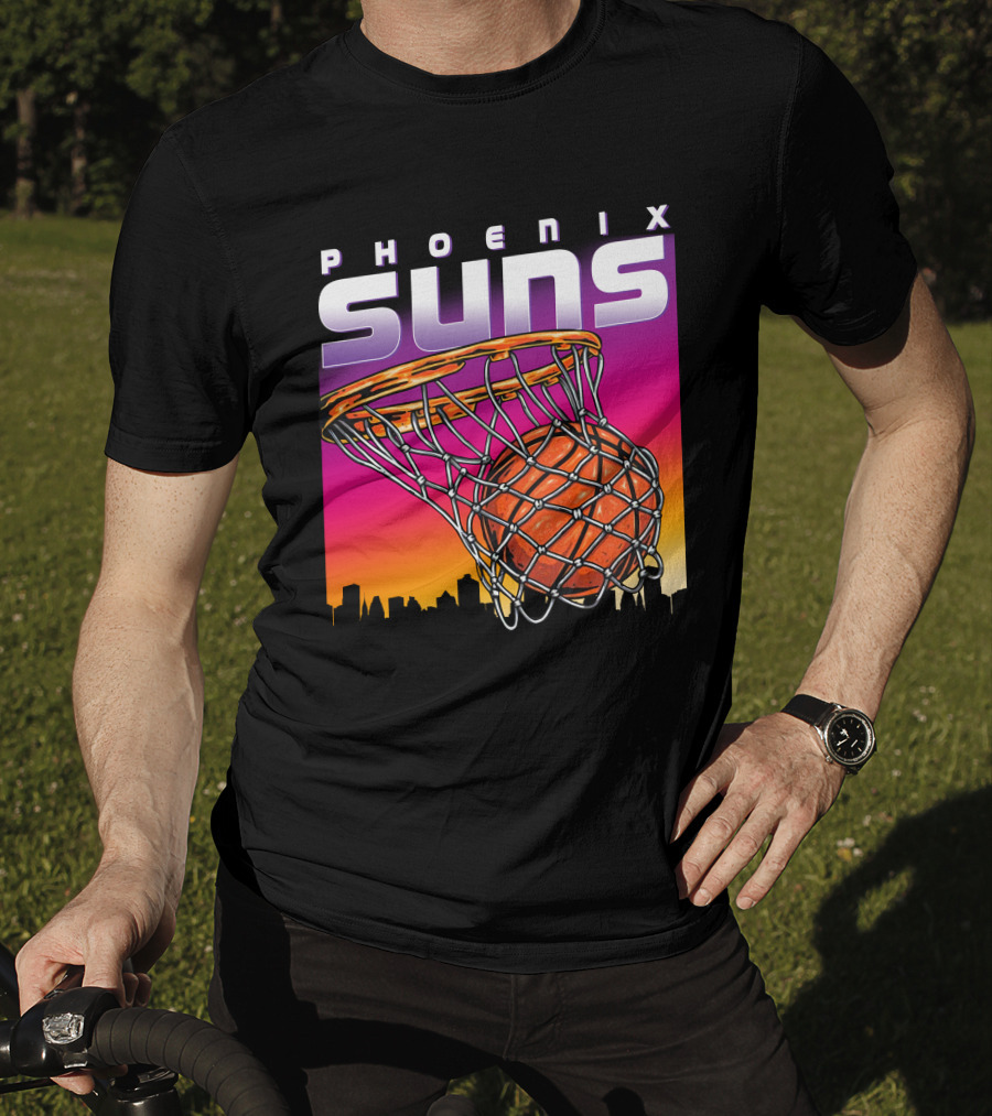 Phoenix Suns Modern Basketball Skyline Sunset T-Shirt