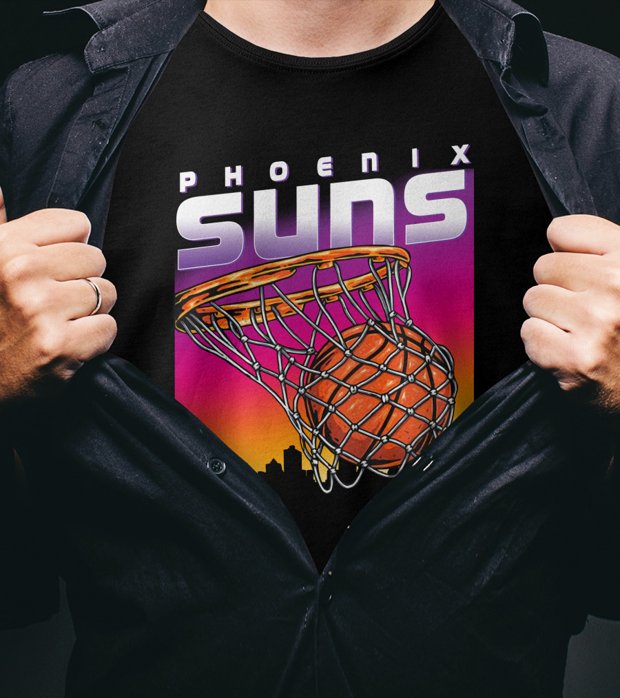 Phoenix Suns Modern Basketball Skyline Sunset T-Shirt