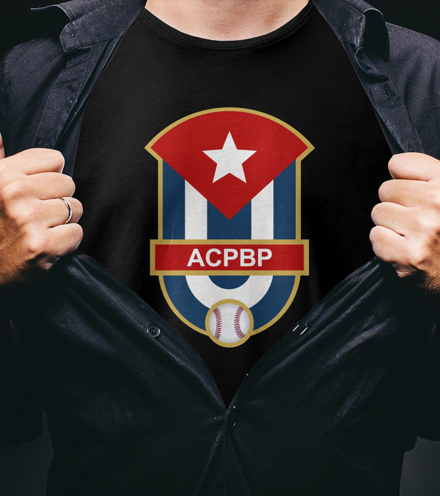 ACBPB Association Of Cuban Professional Baseball Players Emblem With Baseball And Star T-Shirt