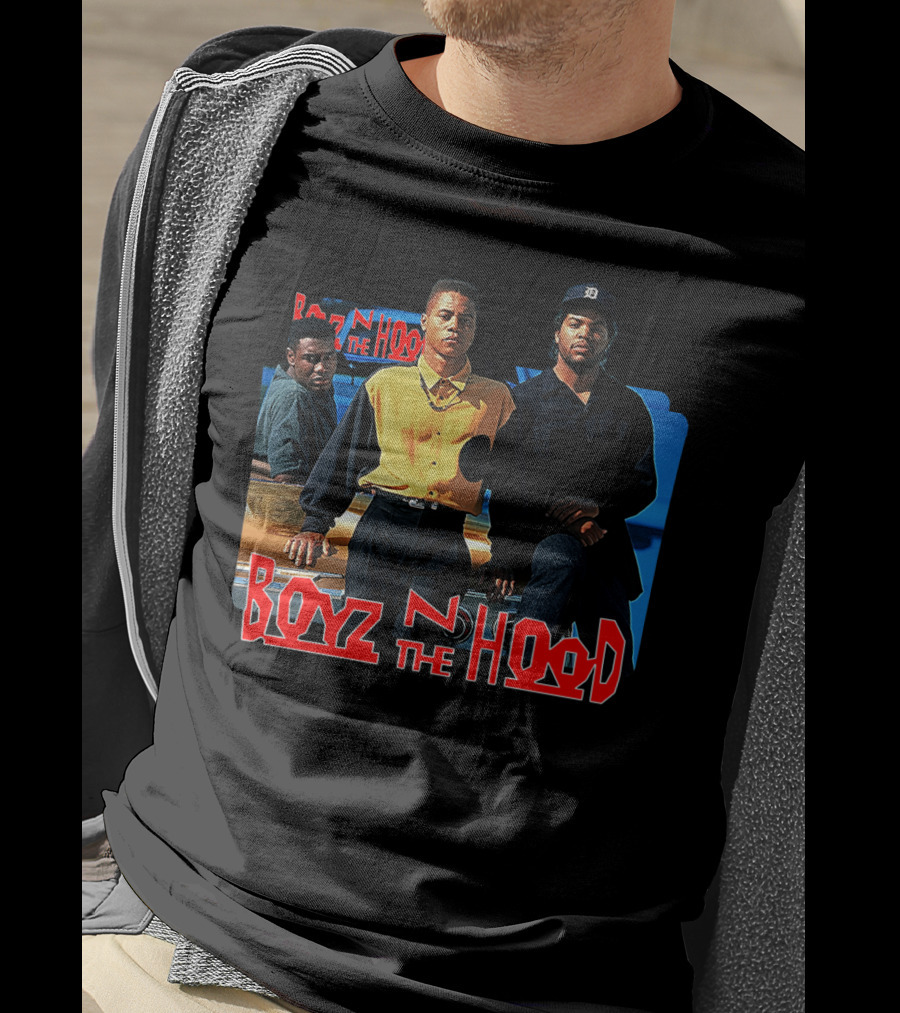 Boyz N The Hood Movie Characters Standing By Car T-Shirt