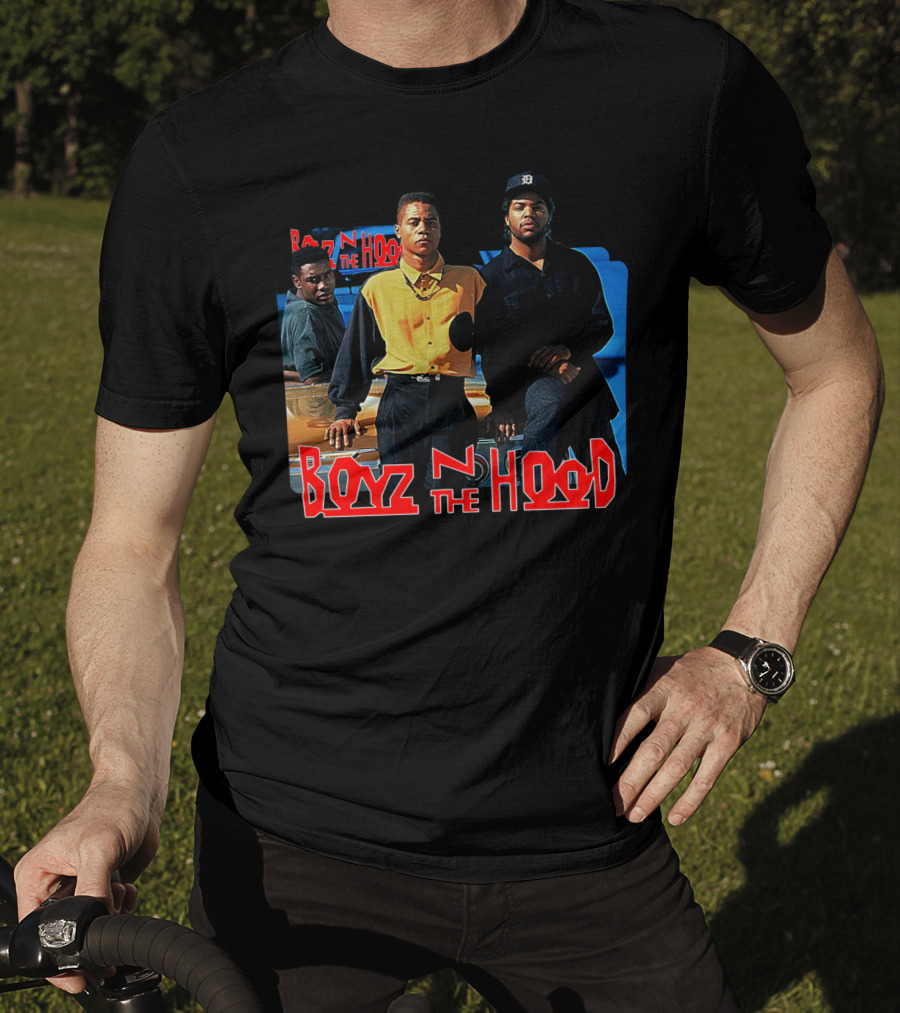 Boyz N The Hood Movie Characters Standing By Car T-Shirt