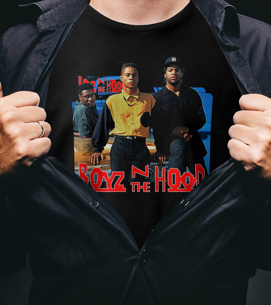 Boyz N The Hood Movie Characters Standing By Car T-Shirt