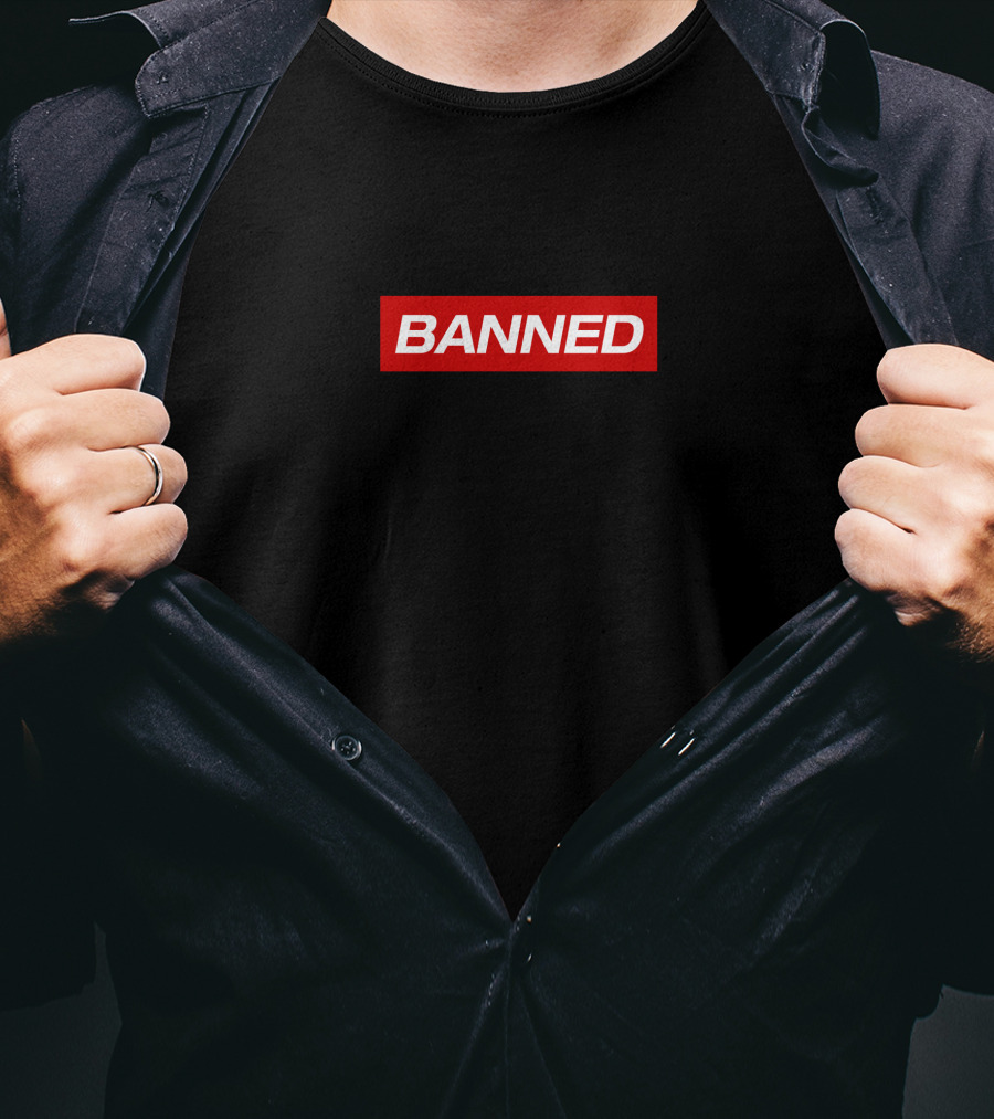 Banned Crank Gameplays Bold Red Block Text T-Shirt