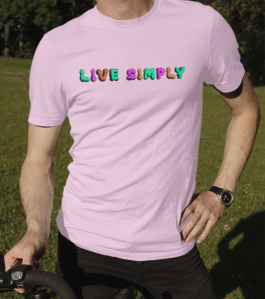 Simply64store Live Simply Playful Colorful Typography T-Shirt