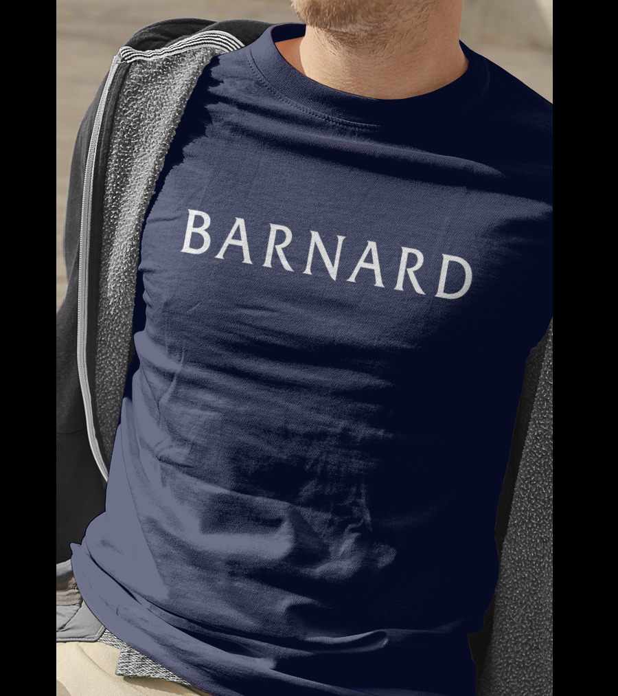 Barnard College Classic Block Text Logo Navy T-Shirt