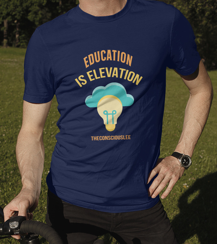 Education Is Elevation The Consciouslee Light Bulb And Cloud T-Shirt