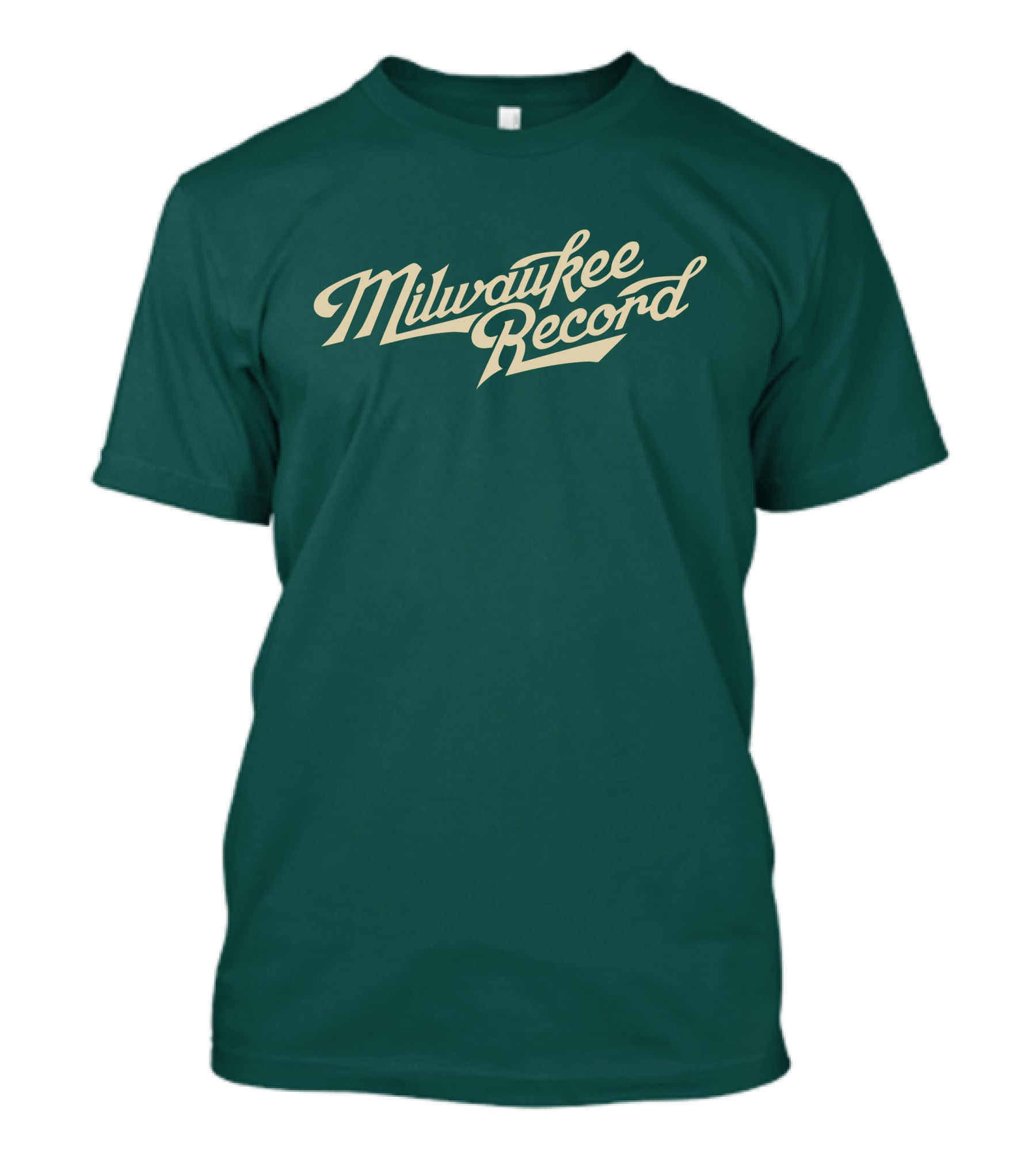 Milwaukee Record Forest Green Script T-Shirt