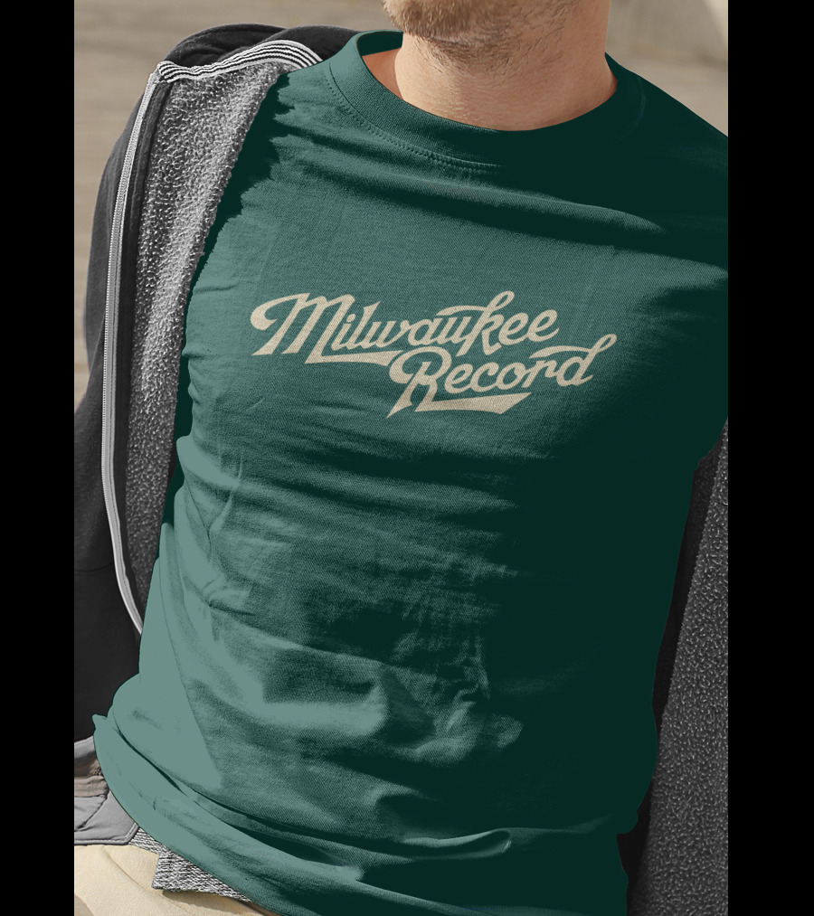 Milwaukee Record Forest Green Script T-Shirt