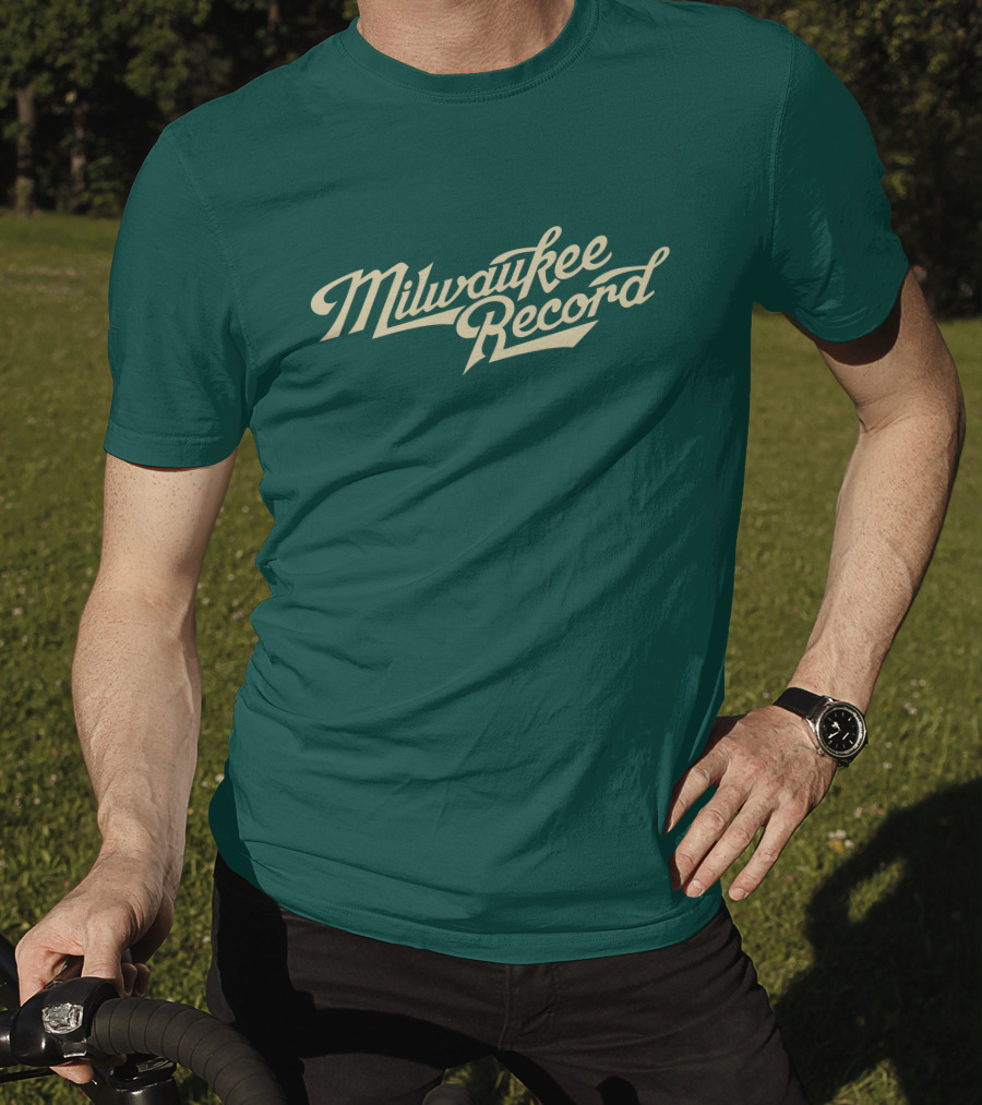 Milwaukee Record Forest Green Script T-Shirt
