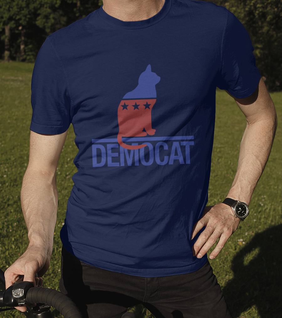 Democat Democrat Cat Political Stars Patriot T-Shirt