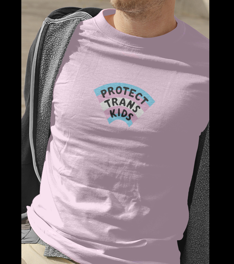 Protect Trans Kids Rainbow Flag Katiemckorra T-Shirt