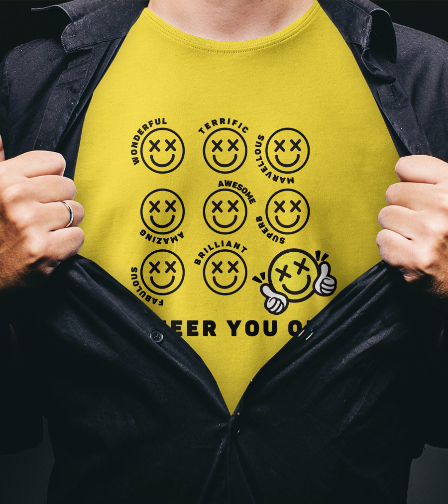 Cheer You On Gulfkanawut Marvelous Fabulous Smiley Faces T-Shirt