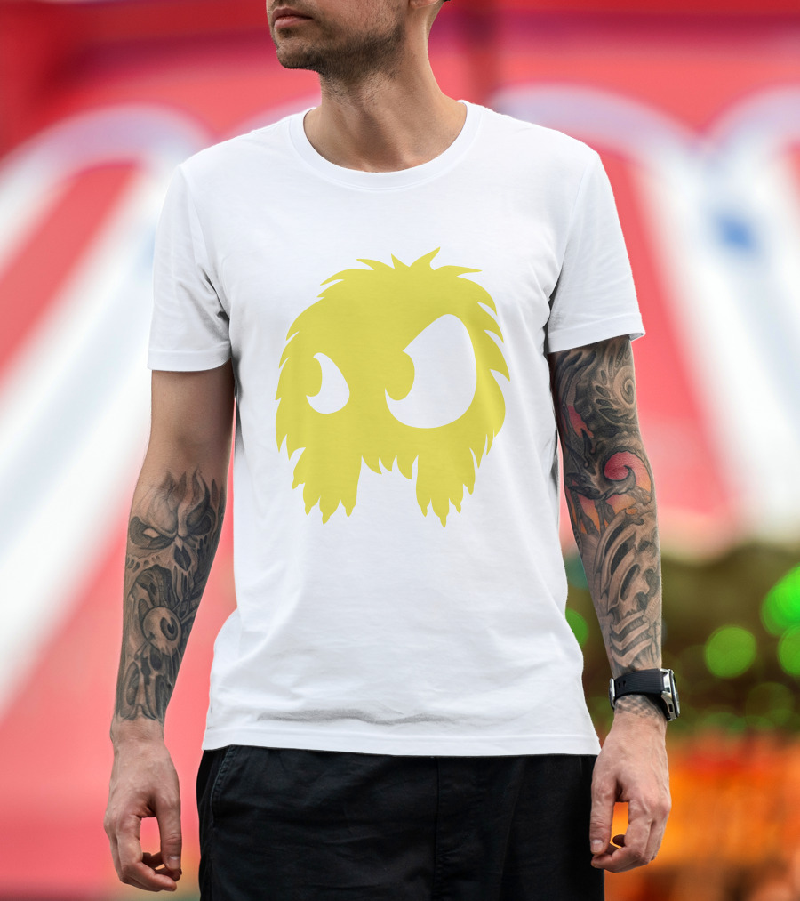 Mcq Monster Flock Mew Yellow Furry Creature Face T-Shirt