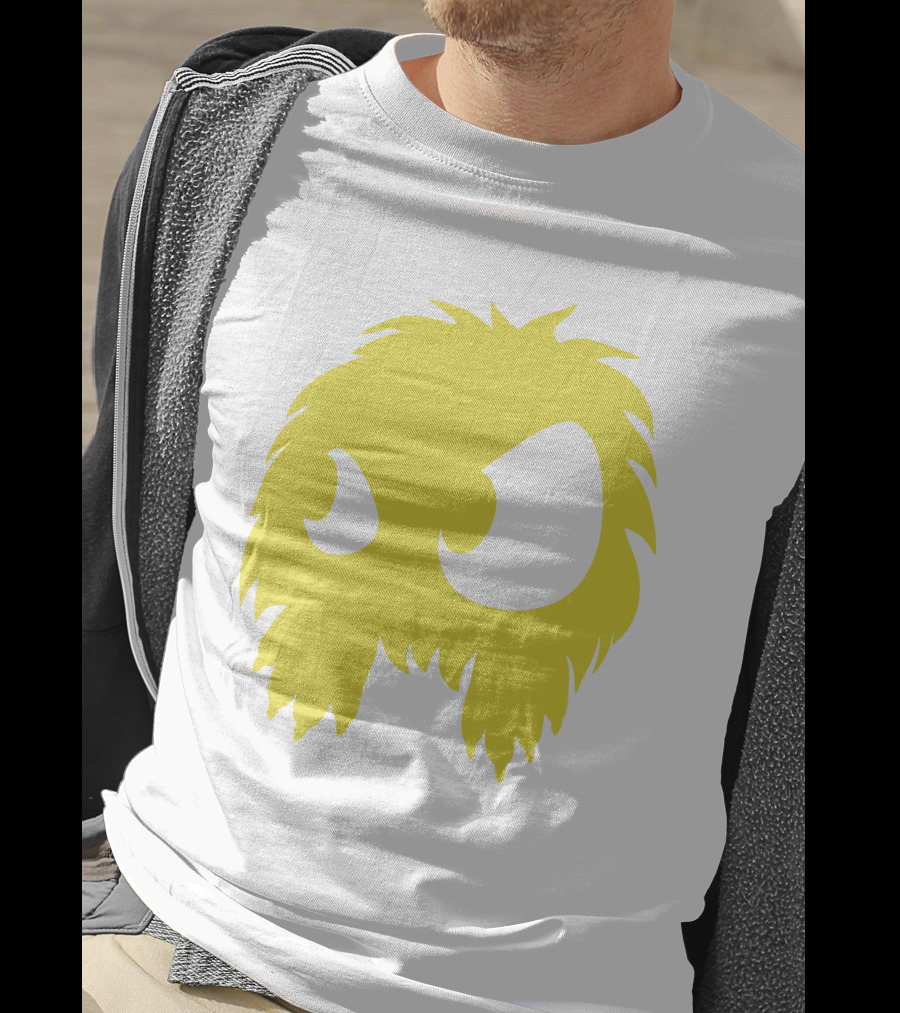 Mcq Monster Flock Mew Yellow Furry Creature Face T-Shirt