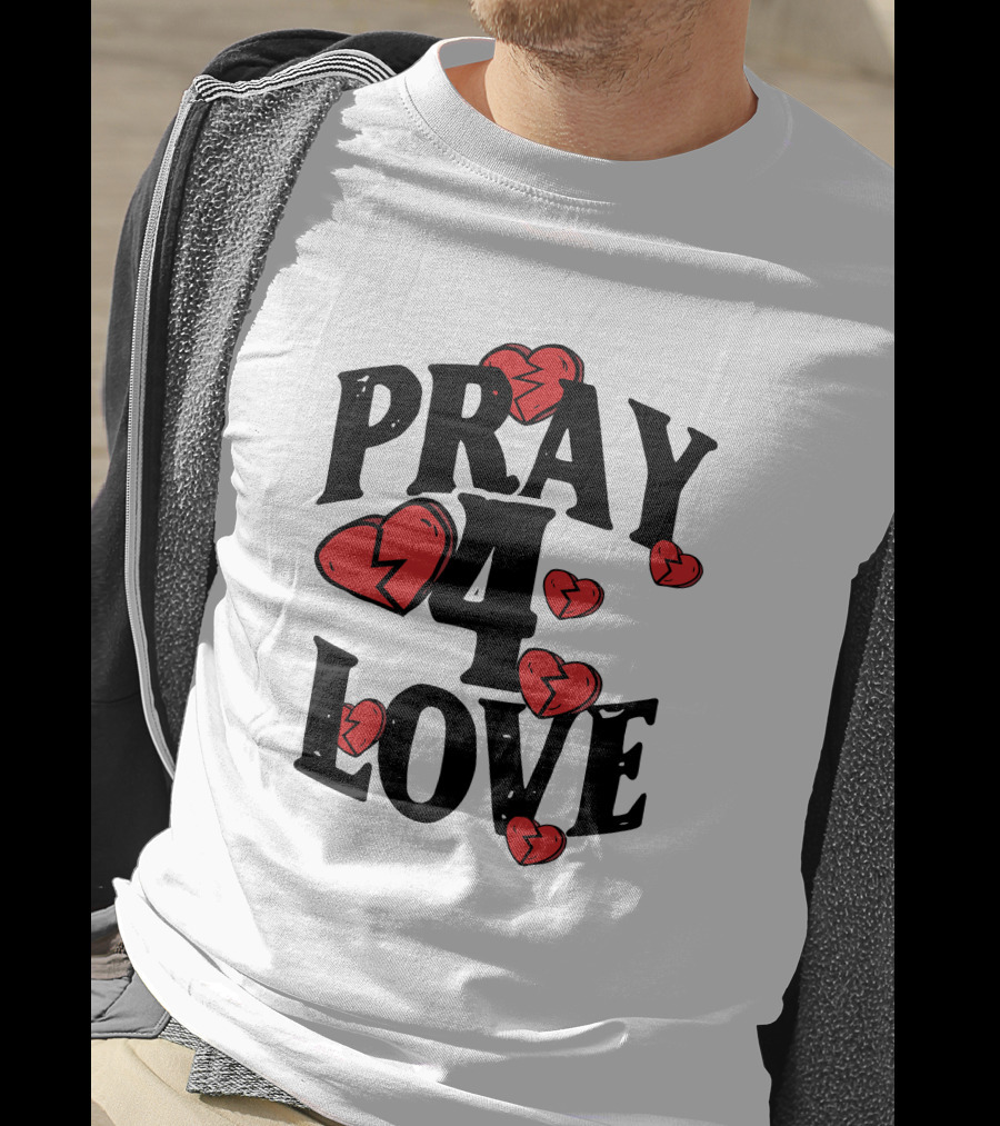 Pray 4 Love Broken Hearts Design The Bottom Boy Survivor Merch P4l White T-Shirt