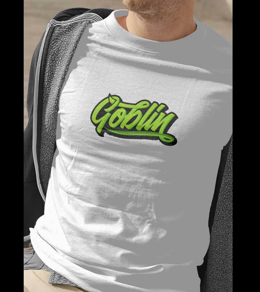 Goblin Merch Logo Graphic Bold Green Script T-Shirt