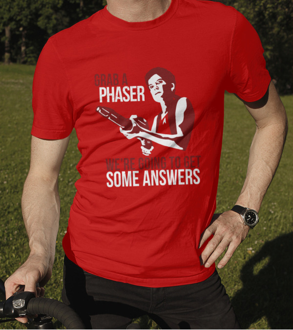 Indiegogo Merch Janeway Terry Farrell Grab A Phaser We're Going To Get Some Answers T-Shirt