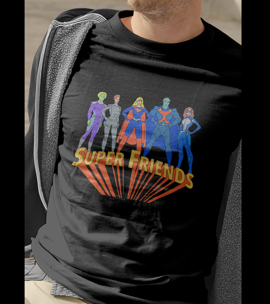 Super Friends Supergirl And Superheroes Team T-Shirt