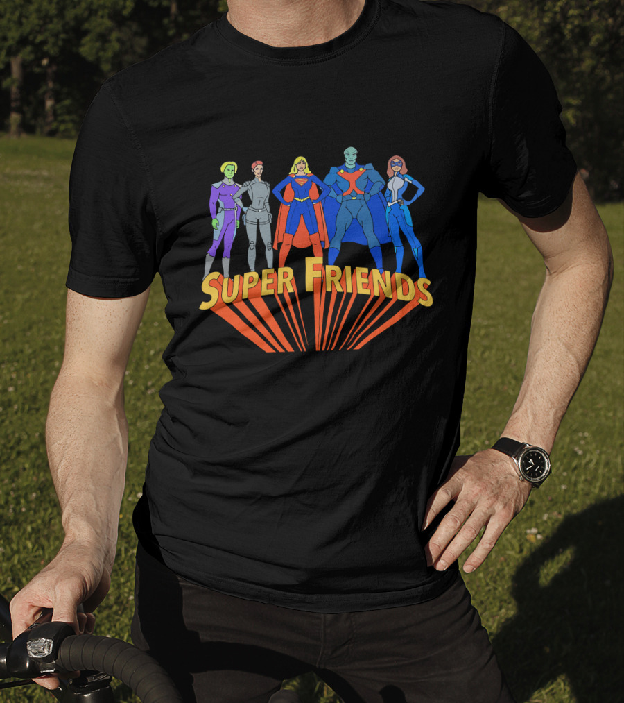 Super Friends Supergirl And Superheroes Team T-Shirt