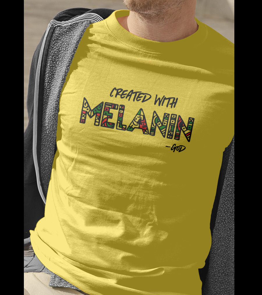 Created With Melanin God African Pattern Empowerment T-Shirt
