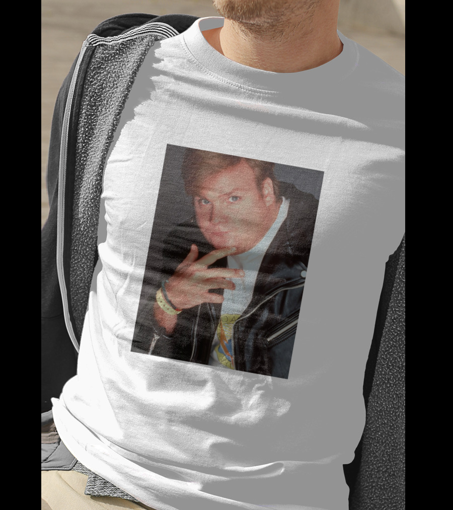 Kid Cudi SNL Chris Farley Photo Leather Jacket Pose T-Shirt