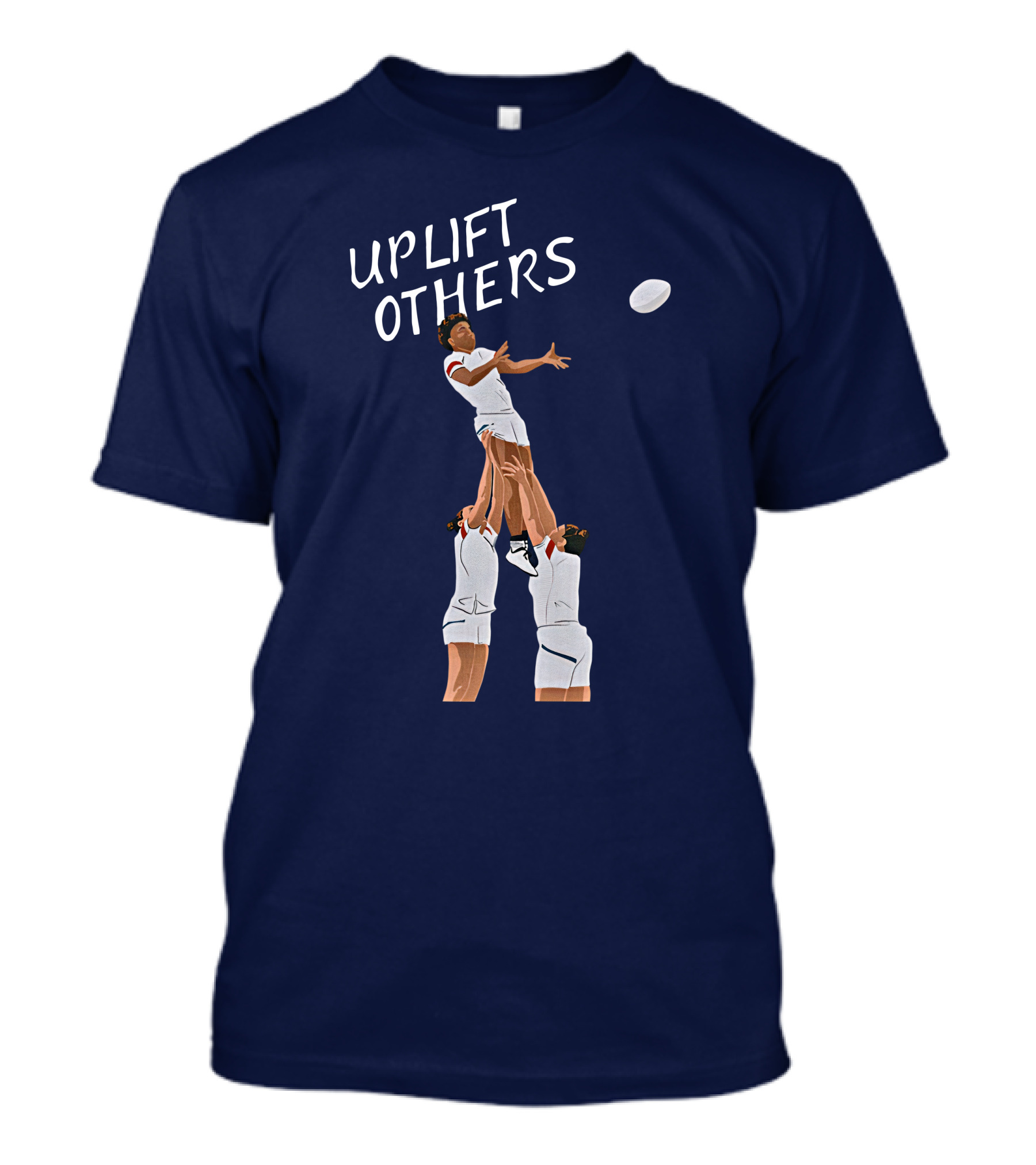Kristhomas11 Uplift Others Rugby Teamwork Inspired T-Shirt