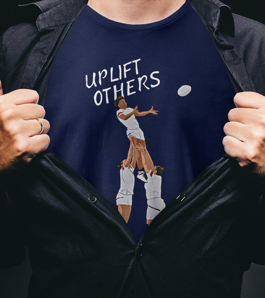 Kristhomas11 Uplift Others Rugby Teamwork Inspired T-Shirt