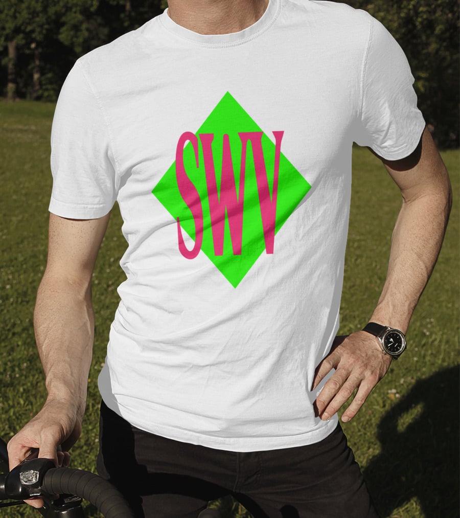 SWV Logo Neon Diamond Pink Green T-Shirt