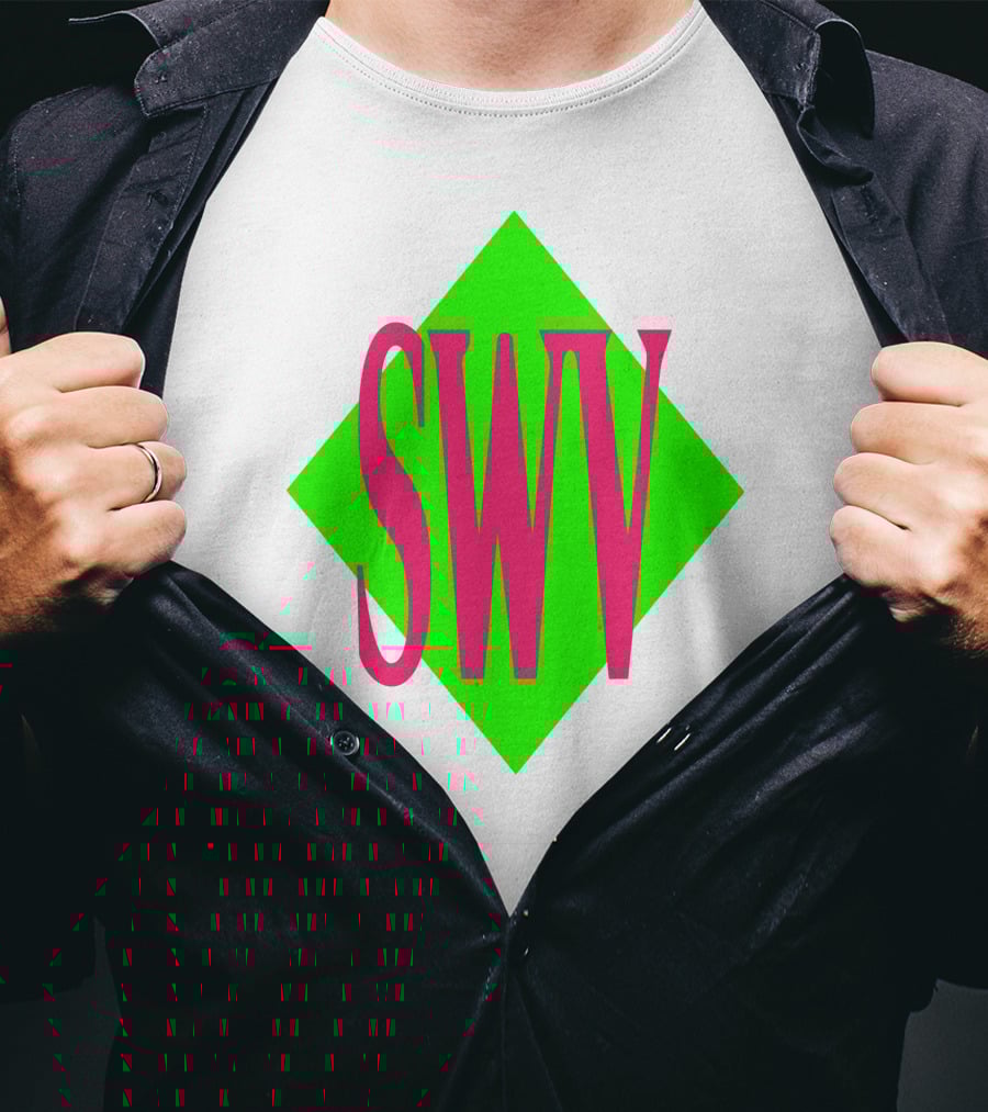 SWV Logo Neon Diamond Pink Green T-Shirt