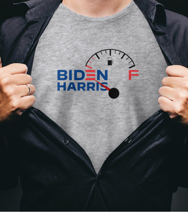 Biden Harris Fuel Gauge On Empty Parody Bringammo Merch T-Shirt